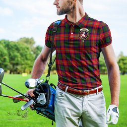 Scottish Riddell Tartan Mens Polo Shirt with Family Crest Scottish Polo Shirt Scottish Plaid Tartan Plaid - ScotsTee - scotstee.com