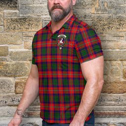 Scottish Riddell Tartan Mens Polo Shirt with Family Crest Scottish Polo Shirt Scottish Plaid Tartan Plaid - ScotsTee - scotstee.com