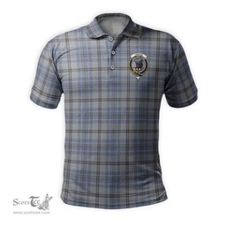 Scottish Tweedie Tartan Mens Polo Shirt with Family Crest Scottish Polo Shirt Scottish Plaid Tartan Plaid - ScotsTee - scotstee.com