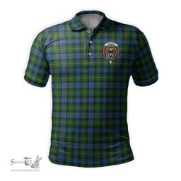 Scottish MacLeod of Skye Tartan Mens Polo Shirt with Family Crest Scottish Polo Shirt Scottish Plaid Tartan Plaid - ScotsTee - scotstee.com
