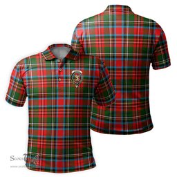 Scottish Stewart Royal Tartan Mens Polo Shirt with Family Crest Scottish Polo Shirt Scottish Plaid Tartan Plaid - ScotsTee - scotstee.com