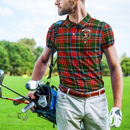 Scottish Stewart Royal Tartan Mens Polo Shirt with Family Crest Scottish Polo Shirt Scottish Plaid Tartan Plaid - ScotsTee - scotstee.com