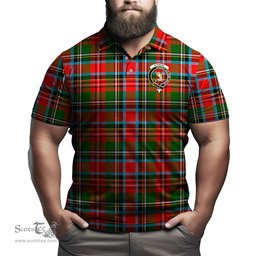 Scottish Stewart Royal Tartan Mens Polo Shirt with Family Crest Scottish Polo Shirt Scottish Plaid Tartan Plaid - ScotsTee - scotstee.com