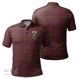 Scottish MacRae Red Tartan Mens Polo Shirt with Family Crest Scottish Polo Shirt Scottish Plaid Tartan Plaid - ScotsTee - scotstee.com