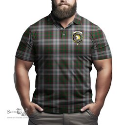 Scottish Stewart of Appin Dress Tartan Mens Polo Shirt with Family Crest Scottish Polo Shirt Scottish Plaid Tartan Plaid - ScotsTee - scotstee.com