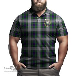 Scottish Murray of Atholl Dress Tartan Mens Polo Shirt with Family Crest Scottish Polo Shirt Scottish Plaid Tartan Plaid - ScotsTee - scotstee.com