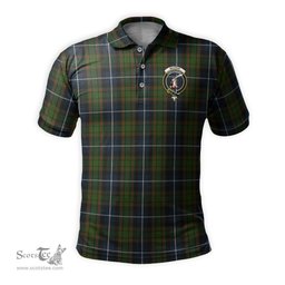 Scottish MacRae Hunting Tartan Mens Polo Shirt with Family Crest Scottish Polo Shirt Scottish Plaid Tartan Plaid - ScotsTee - scotstee.com