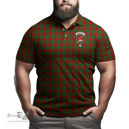 Scottish Moncrieff Tartan Mens Polo Shirt with Family Crest Scottish Polo Shirt Scottish Plaid Tartan Plaid - ScotsTee - scotstee.com