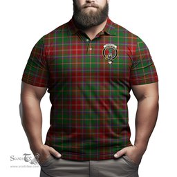 Scottish Somerville Tartan Mens Polo Shirt with Family Crest Scottish Polo Shirt Scottish Plaid Tartan Plaid - ScotsTee - scotstee.com