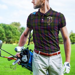 Scottish MacLennan Tartan Mens Polo Shirt with Family Crest Scottish Polo Shirt Scottish Plaid Tartan Plaid - ScotsTee - scotstee.com
