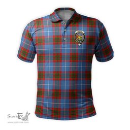 Scottish Newton Tartan Mens Polo Shirt with Family Crest Scottish Polo Shirt Scottish Plaid Tartan Plaid - ScotsTee - scotstee.com