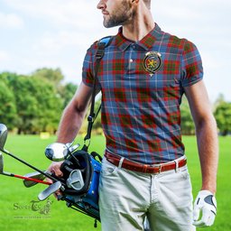 Scottish Newton Tartan Mens Polo Shirt with Family Crest Scottish Polo Shirt Scottish Plaid Tartan Plaid - ScotsTee - scotstee.com