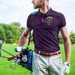 Scottish Wardlaw Tartan Mens Polo Shirt with Family Crest Scottish Polo Shirt Scottish Plaid Tartan Plaid - ScotsTee - scotstee.com