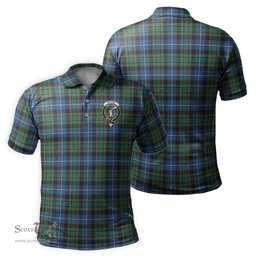 Scottish MacRae Hunting Ancient Tartan Mens Polo Shirt with Family Crest Scottish Polo Shirt Scottish Plaid Tartan Plaid - ScotsTee - scotstee.com