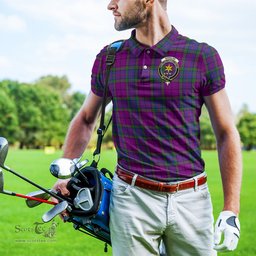 Scottish Wardlaw Modern Tartan Mens Polo Shirt with Family Crest Scottish Polo Shirt Scottish Plaid Tartan Plaid - ScotsTee - scotstee.com