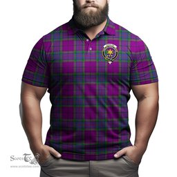 Scottish Wardlaw Modern Tartan Mens Polo Shirt with Family Crest Scottish Polo Shirt Scottish Plaid Tartan Plaid - ScotsTee - scotstee.com