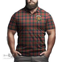 Scottish MacPherson Ancient Tartan Mens Polo Shirt with Family Crest Scottish Polo Shirt Scottish Plaid Tartan Plaid - ScotsTee - scotstee.com