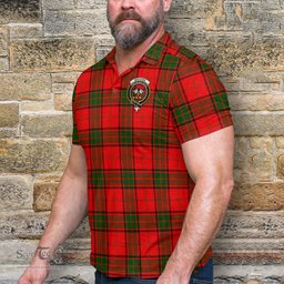 Scottish Maxtone Tartan Mens Polo Shirt with Family Crest Scottish Polo Shirt Scottish Plaid Tartan Plaid - ScotsTee - scotstee.com