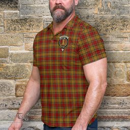 Scottish Scrymgeour Tartan Mens Polo Shirt with Family Crest Scottish Polo Shirt Scottish Plaid Tartan Plaid - ScotsTee - scotstee.com