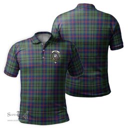 Scottish Wood Modern Tartan Mens Polo Shirt with Family Crest Scottish Polo Shirt Scottish Plaid Tartan Plaid - ScotsTee - scotstee.com