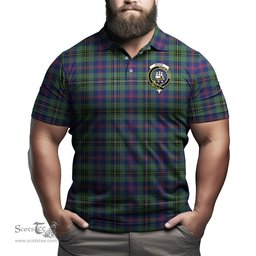 Scottish Wood Modern Tartan Mens Polo Shirt with Family Crest Scottish Polo Shirt Scottish Plaid Tartan Plaid - ScotsTee - scotstee.com
