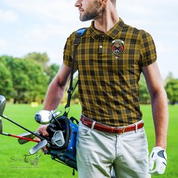 Scottish MacLeod Tartan Mens Polo Shirt with Family Crest Scottish Polo Shirt Scottish Plaid Tartan Plaid - ScotsTee - scotstee.com