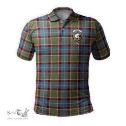 Scottish Norvel Tartan Mens Polo Shirt with Family Crest Scottish Polo Shirt Scottish Plaid Tartan Plaid - ScotsTee - scotstee.com