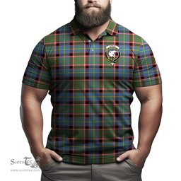 Scottish Norvel Tartan Mens Polo Shirt with Family Crest Scottish Polo Shirt Scottish Plaid Tartan Plaid - ScotsTee - scotstee.com