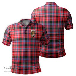 Scottish Udny Tartan Mens Polo Shirt with Family Crest Scottish Polo Shirt Scottish Plaid Tartan Plaid - ScotsTee - scotstee.com