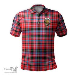 Scottish Udny Tartan Mens Polo Shirt with Family Crest Scottish Polo Shirt Scottish Plaid Tartan Plaid - ScotsTee - scotstee.com