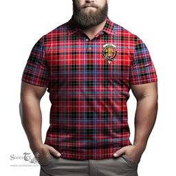 Scottish Udny Tartan Mens Polo Shirt with Family Crest Scottish Polo Shirt Scottish Plaid Tartan Plaid - ScotsTee - scotstee.com