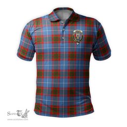 Scottish Preston Tartan Mens Polo Shirt with Family Crest Scottish Polo Shirt Scottish Plaid Tartan Plaid - ScotsTee - scotstee.com