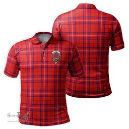 Scottish Rose Modern Tartan Mens Polo Shirt with Family Crest Scottish Polo Shirt Scottish Plaid Tartan Plaid - ScotsTee - scotstee.com