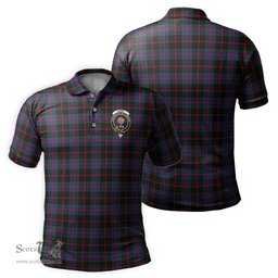 Scottish Nairn Tartan Mens Polo Shirt with Family Crest Scottish Polo Shirt Scottish Plaid Tartan Plaid - ScotsTee - scotstee.com
