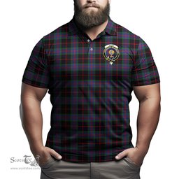 Scottish Nairn Tartan Mens Polo Shirt with Family Crest Scottish Polo Shirt Scottish Plaid Tartan Plaid - ScotsTee - scotstee.com