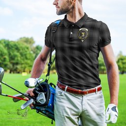 Scottish Stewart Mourning Tartan Mens Polo Shirt with Family Crest Scottish Polo Shirt Scottish Plaid Tartan Plaid - ScotsTee - scotstee.com