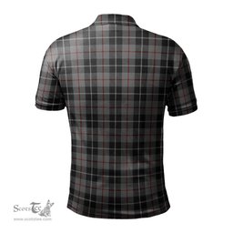 Scottish Thompson Grey Tartan Mens Polo Shirt with Family Crest Scottish Polo Shirt Scottish Plaid Tartan Plaid - ScotsTee - scotstee.com