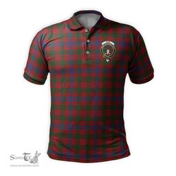 Scottish Ross Tartan Mens Polo Shirt with Family Crest Scottish Polo Shirt Scottish Plaid Tartan Plaid - ScotsTee - scotstee.com