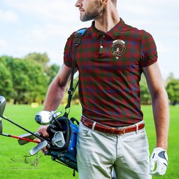 Scottish Ross Tartan Mens Polo Shirt with Family Crest Scottish Polo Shirt Scottish Plaid Tartan Plaid - ScotsTee - scotstee.com