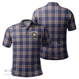 Scottish Stewart of Appin Hunting Dress Tartan Mens Polo Shirt with Family Crest Scottish Polo Shirt Scottish Plaid Tartan Plaid - ScotsTee - scotstee.com