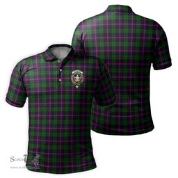 Scottish Urquhart Modern Tartan Mens Polo Shirt with Family Crest Scottish Polo Shirt Scottish Plaid Tartan Plaid - ScotsTee - scotstee.com