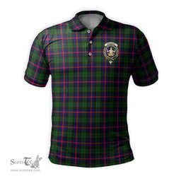 Scottish Urquhart Modern Tartan Mens Polo Shirt with Family Crest Scottish Polo Shirt Scottish Plaid Tartan Plaid - ScotsTee - scotstee.com