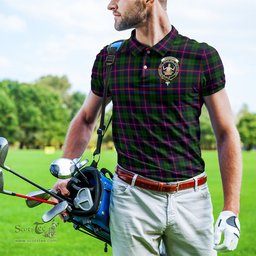 Scottish Urquhart Modern Tartan Mens Polo Shirt with Family Crest Scottish Polo Shirt Scottish Plaid Tartan Plaid - ScotsTee - scotstee.com