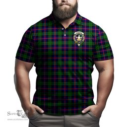 Scottish Urquhart Modern Tartan Mens Polo Shirt with Family Crest Scottish Polo Shirt Scottish Plaid Tartan Plaid - ScotsTee - scotstee.com