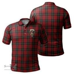 Scottish Wallace Tartan Mens Polo Shirt with Family Crest Scottish Polo Shirt Scottish Plaid Tartan Plaid - ScotsTee - scotstee.com