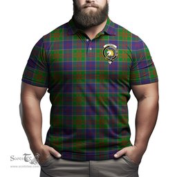 Scottish Stewart of Appin Hunting Modern Tartan Mens Polo Shirt with Family Crest Scottish Polo Shirt Scottish Plaid Tartan Plaid - ScotsTee - scotstee.com