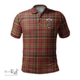 Scottish Ogilvie (Ogilvy) of Strathallan Tartan Mens Polo Shirt with Family Crest Scottish Polo Shirt Scottish Plaid Tartan Plaid - ScotsTee - scotstee.com
