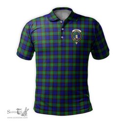 Scottish Sempill Modern Tartan Mens Polo Shirt with Family Crest Scottish Polo Shirt Scottish Plaid Tartan Plaid - ScotsTee - scotstee.com