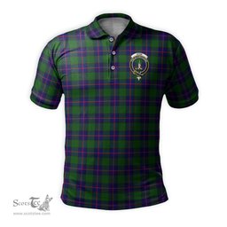 Scottish Shaw Modern Tartan Mens Polo Shirt with Family Crest Scottish Polo Shirt Scottish Plaid Tartan Plaid - ScotsTee - scotstee.com