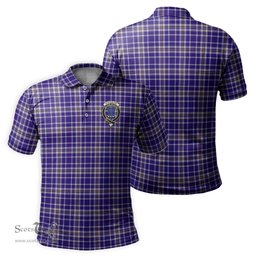 Scottish Ochterlony Tartan Mens Polo Shirt with Family Crest Scottish Polo Shirt Scottish Plaid Tartan Plaid - ScotsTee - scotstee.com